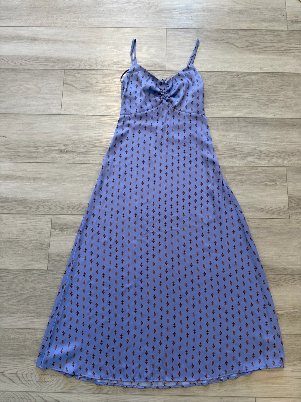 Free People Midi Slip Dress Lavender Print Tie Strap Sz 0 Party Sexy Boho Spring - Picture 10 of 16